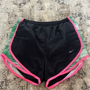 Nike shorts. Size small. Black with pink and green outline